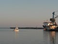 ÃÂ¯Ãâ¦ÃâÃÂ° ÃÂÃÂºÃÂ¾ÃÂ»ÃÅÃÂ·ÃÂ¸Ãâ ÃÂ¿ÃÂ¾ ÃÂ¼ÃÂ¾Ãâ¬ÃÂÃÂºÃÂ¾ÃÂ¹ ÃÂ³ÃÂ»ÃÂ°ÃÂ´ÃÂ¸. The boat glides through the sea surface.